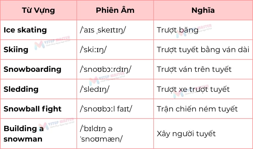bo tui 100 tu vung tieng anh ve mua dong thong dung nhat ??